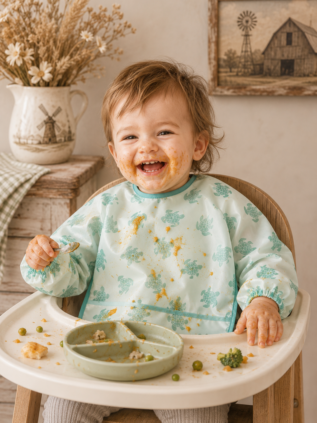 Waterproof Feeding Bib, Washable-Easy To Clean - Baby Essential