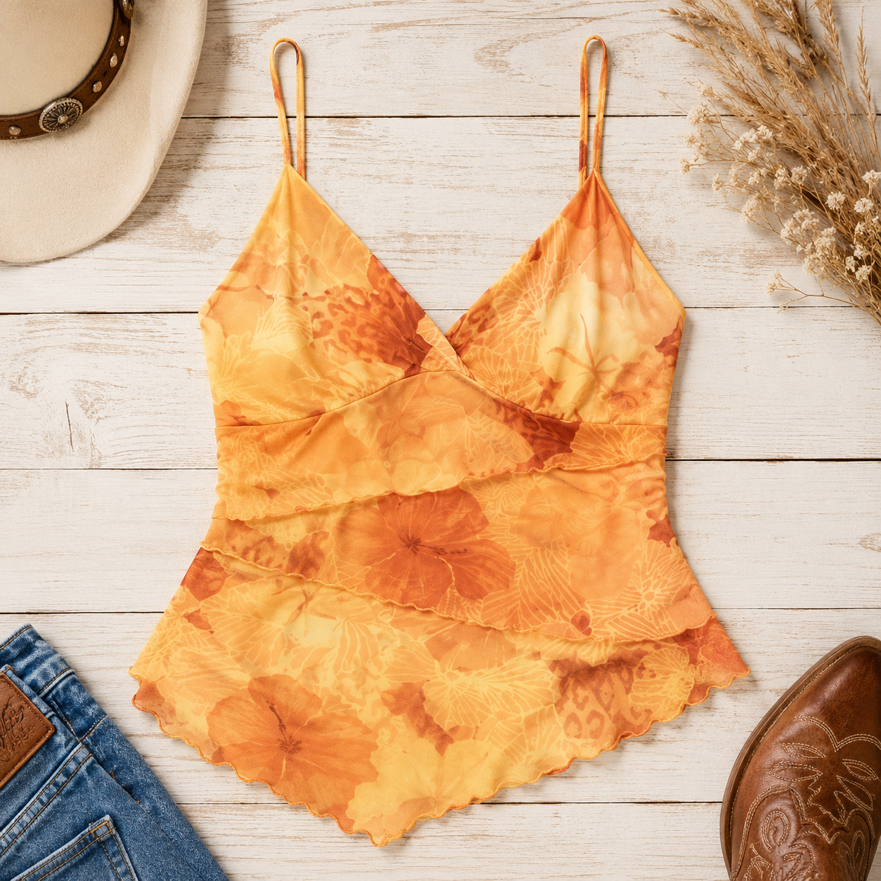 Floral Lightweight Mesh Tank Top