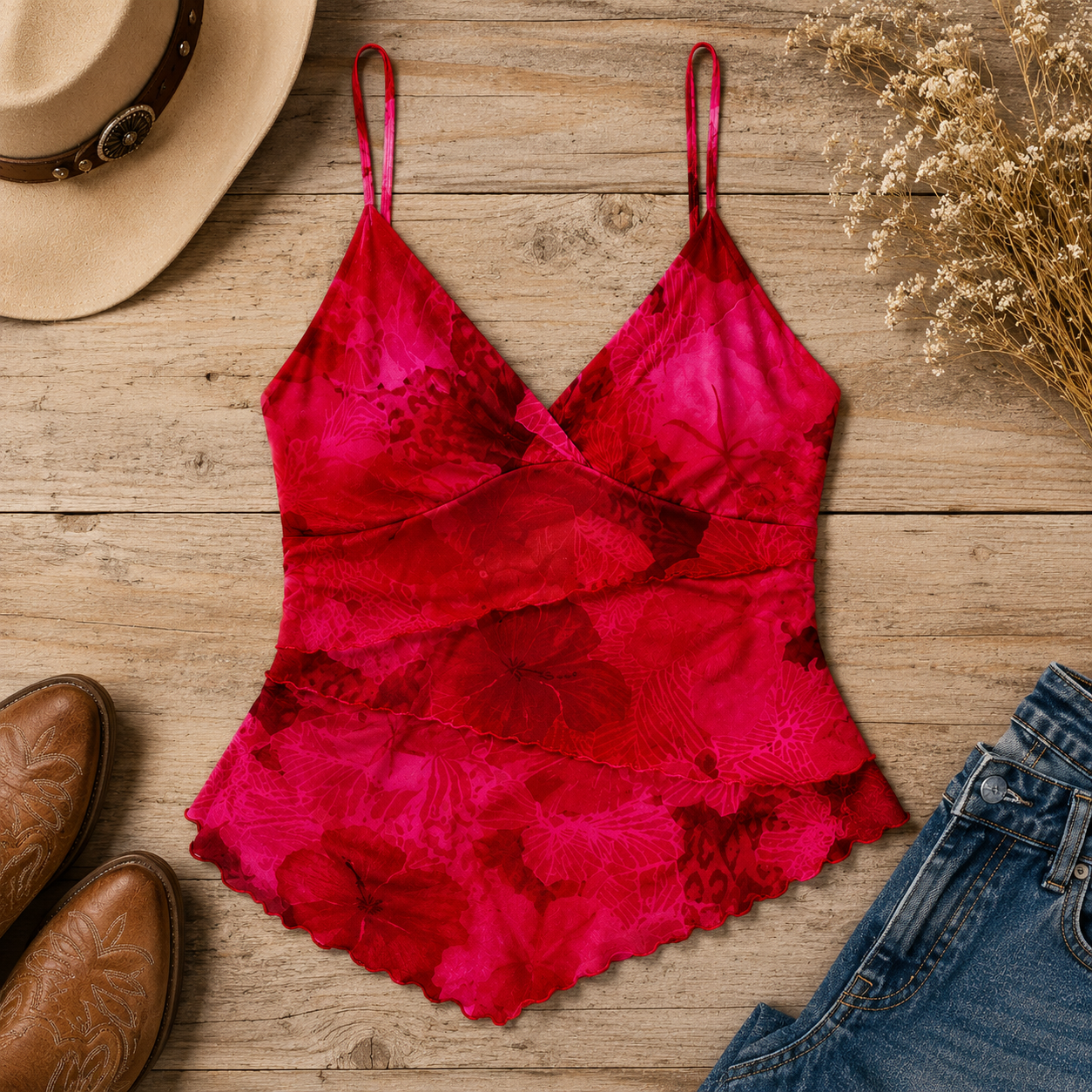 Floral Lightweight Mesh Tank Top