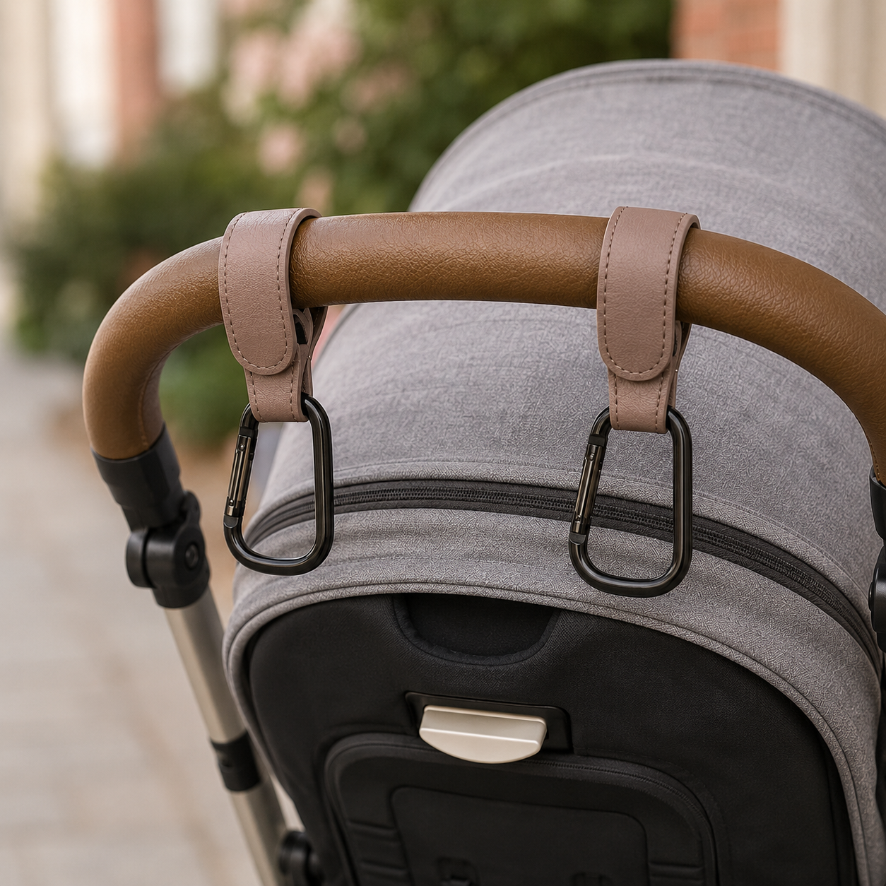 2Pcs Leather Cart/Baby Stroller Hooks