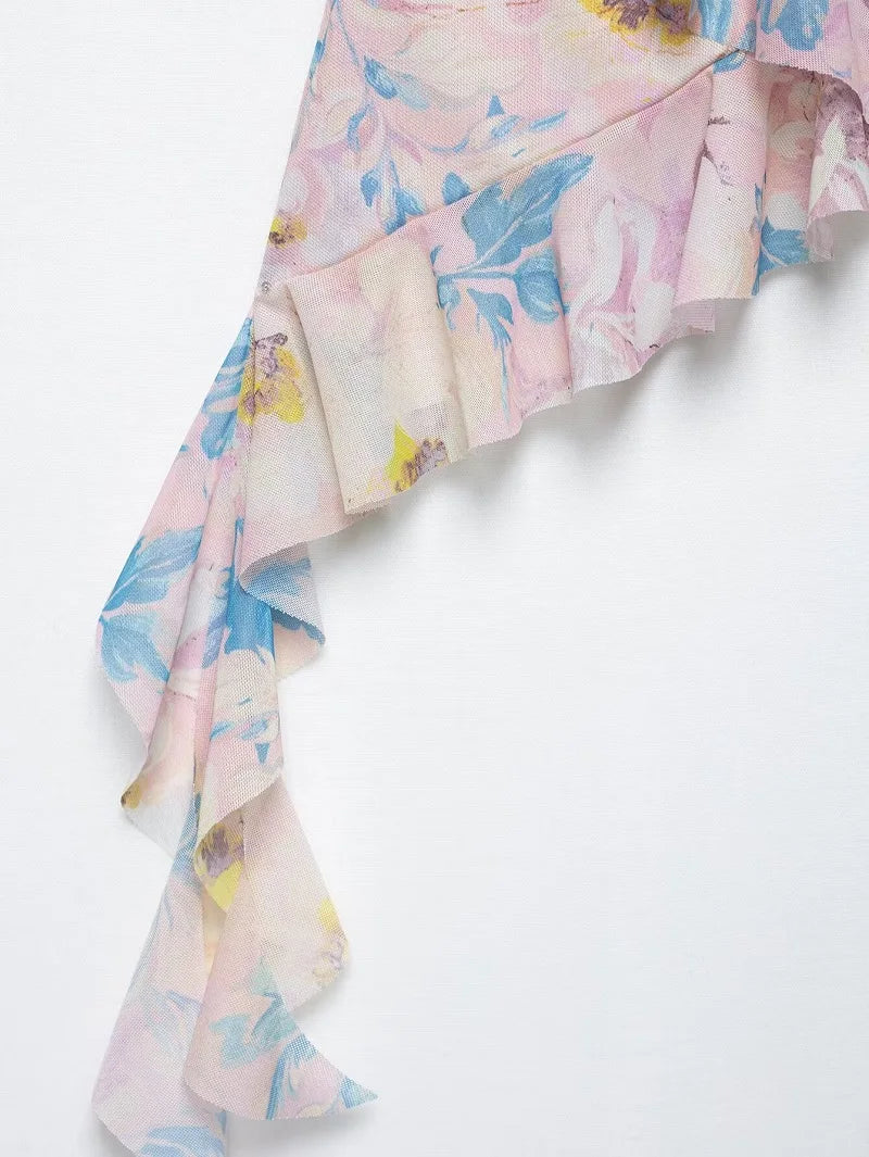 Cowgirl Ruffle Tank Top - Leapord Print, Floral Print