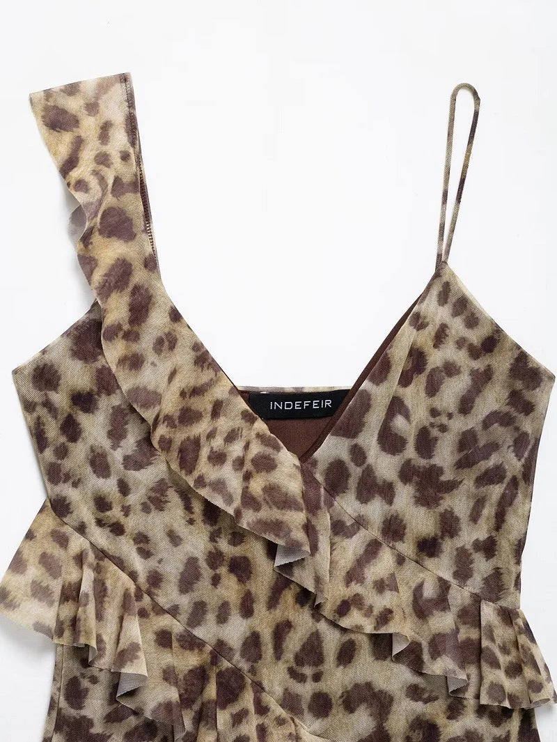 Cowgirl Ruffle Tank Top - Leapord Print, Floral Print