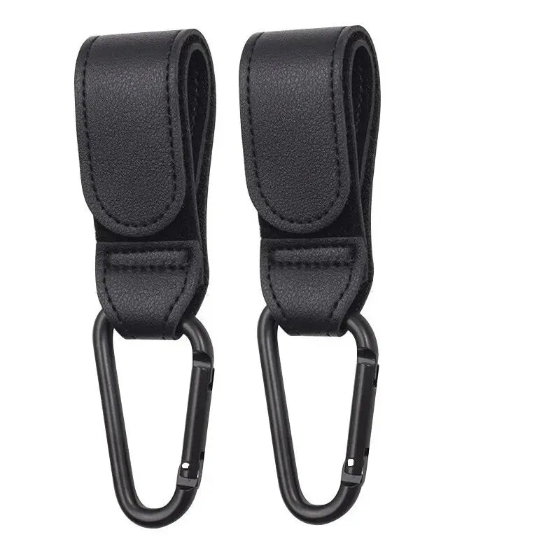 2Pcs Leather Cart/Baby Stroller Hooks