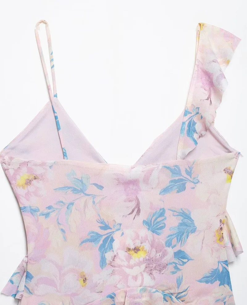 Cowgirl Ruffle Tank Top - Leapord Print, Floral Print