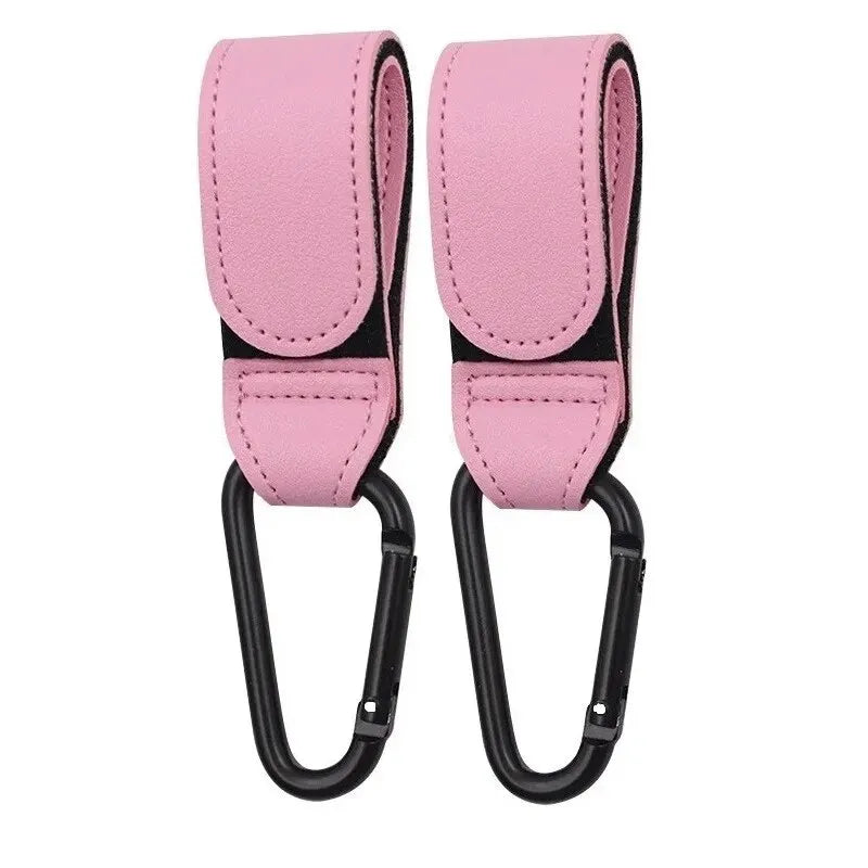 2Pcs Leather Cart/Baby Stroller Hooks
