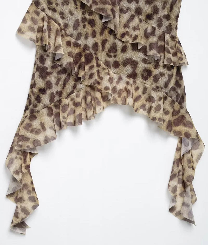 Cowgirl Ruffle Tank Top - Leapord Print, Floral Print